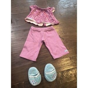 American Girl 18 Inch Doll Outfit Purple Peacock Top Capri Pants Set
